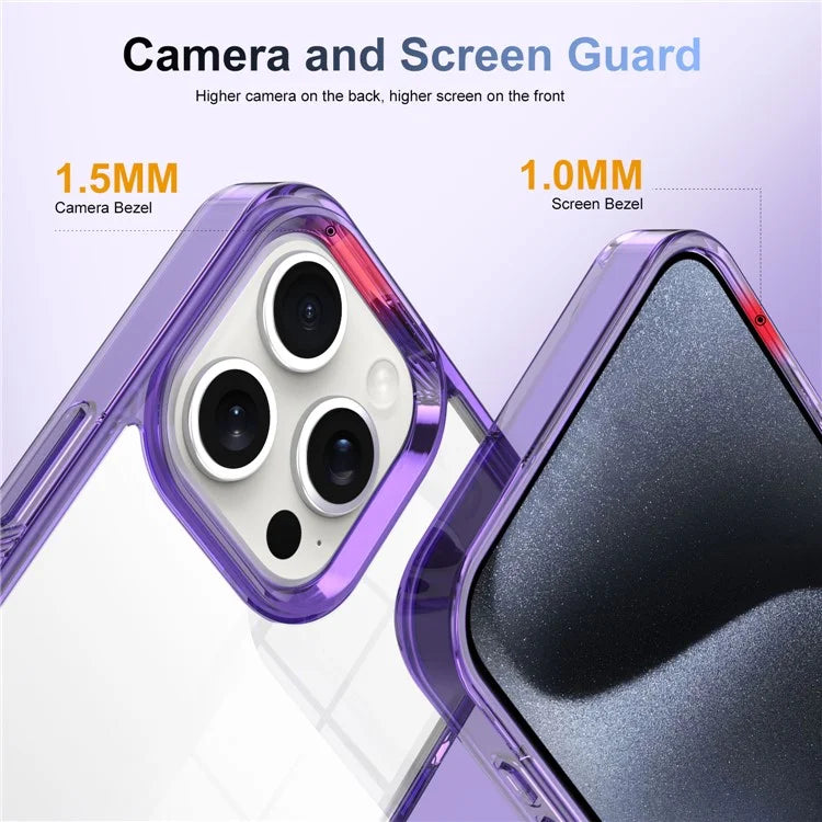 For iPhone 14 Pro Max Clear Phone Case TPU PC Anti-Slip Drop-Proof Back Cover