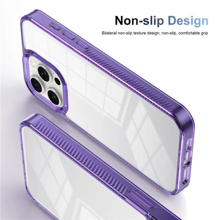 For iPhone 14 Pro Clear Phone Case TPU PC Anti-Slip Drop-Proof Back Cover