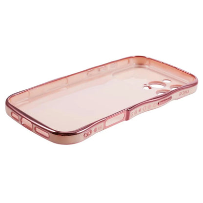 For iPhone 16 Pro Max Case Love Heart Electroplated TPU Phone Cover with Wrist Strap Kickstand