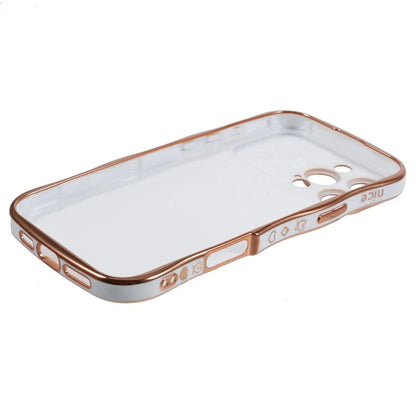 For iPhone 16 Pro Max Case Love Heart Electroplated TPU Phone Cover with Wrist Strap Kickstand