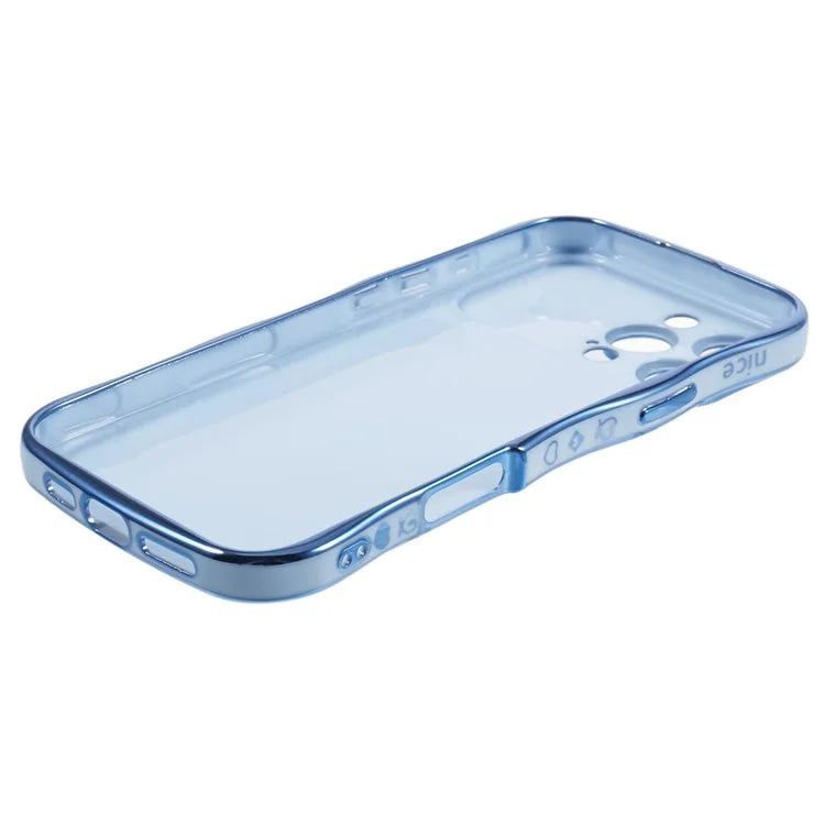 For iPhone 16 Pro Max Case Love Heart Electroplated TPU Phone Cover with Wrist Strap Kickstand