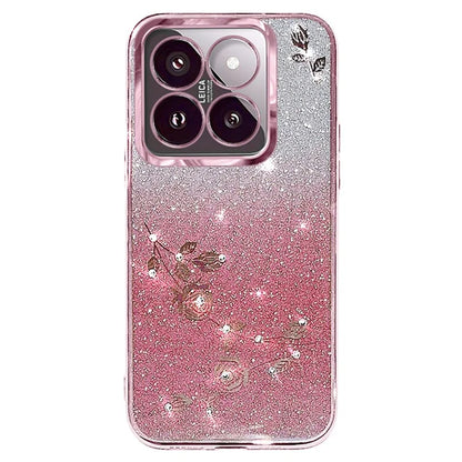 KADEM For Xiaomi 14T Pro Case Flower TPU Flexible Gradient Phone Cover