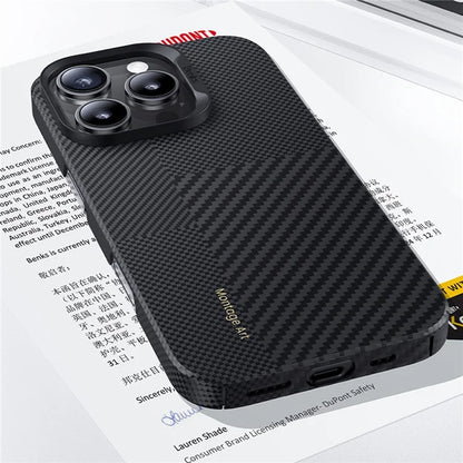 BENKS For iPhone 16 Pro Magnetic Case Kevlar Aramid Fiber Montage Phone Cover