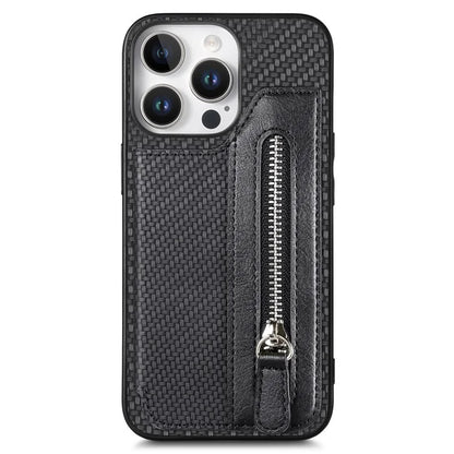 For iPhone 16 Pro Case Leather+PC+TPU Zipper Wallet Phone Shell Back Cover