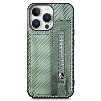 For iPhone 16 Pro Case Leather+PC+TPU Zipper Wallet Phone Shell Back Cover
