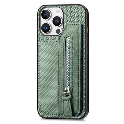 For iPhone 16 Pro Case Leather+PC+TPU Zipper Wallet Phone Shell Back Cover