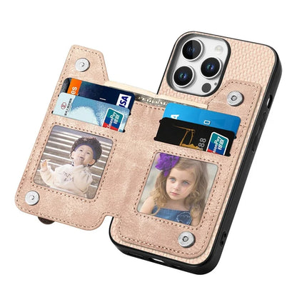 For iPhone 16 Pro Case Leather+PC+TPU Zipper Wallet Phone Shell Back Cover