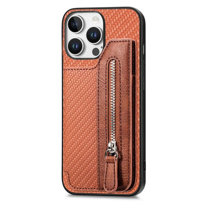 For iPhone 16 Pro Case Leather+PC+TPU Zipper Wallet Phone Shell Back Cover