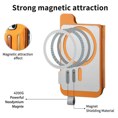 For iPhone 16 Pro Max Case Zipper Card Holder Leather+TPU+PC Phone Cover 2-in-1 Magnetic Detachable