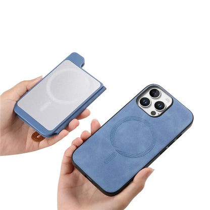 For iPhone 16 Pro Max Case Zipper Card Holder Leather+TPU+PC Phone Cover 2-in-1 Magnetic Detachable