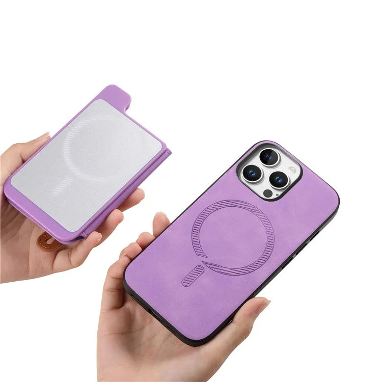 For iPhone 16 Pro Max Case Zipper Card Holder Leather+TPU+PC Phone Cover 2-in-1 Magnetic Detachable