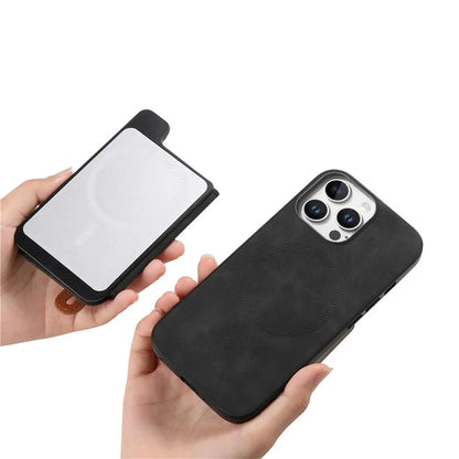 For iPhone 16 Pro Max Case Zipper Card Holder Leather+TPU+PC Phone Cover 2-in-1 Magnetic Detachable