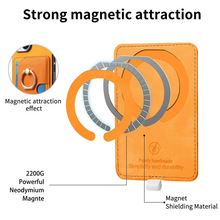 For iPhone 16 Pro Max Case Ring Kickstand Leather+TPU+PC Phone Cover Detachable 2-in-1 Card Holder