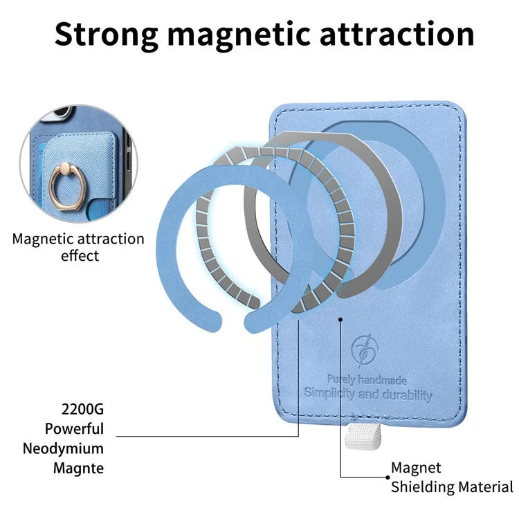 For iPhone 16 Pro Max Case Ring Kickstand Leather+TPU+PC Phone Cover Detachable 2-in-1 Card Holder
