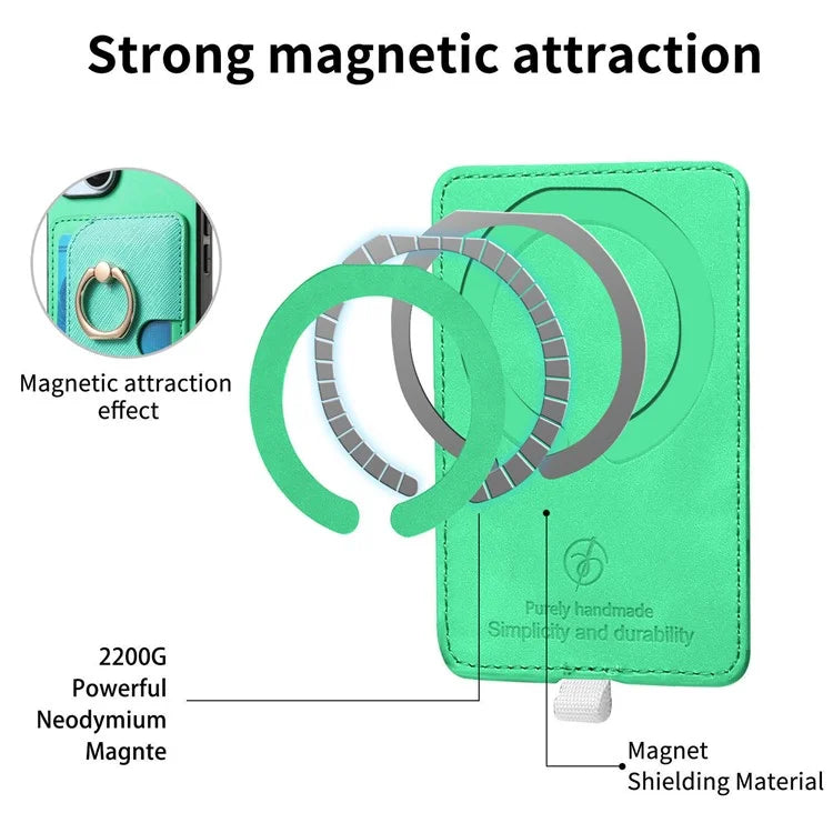 For iPhone 16 Pro Max Case Ring Kickstand Leather+TPU+PC Phone Cover Detachable 2-in-1 Card Holder