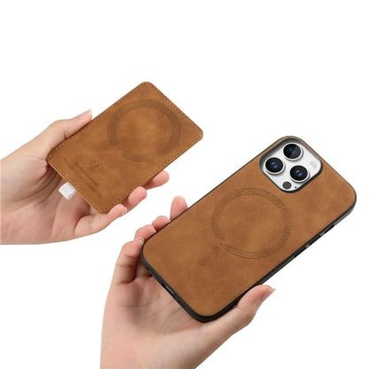 For iPhone 16 Pro Max Case Ring Kickstand Leather+TPU+PC Phone Cover Detachable 2-in-1 Card Holder