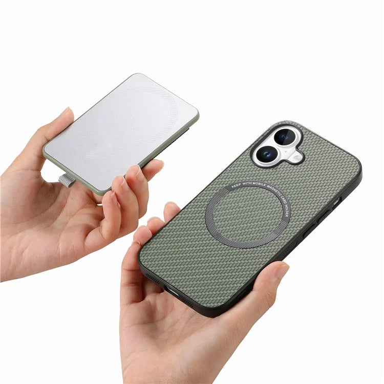 Holder for AirTag / iPhone 16 Case Detachable Card Holder Leather+TPU+PC Phone Cover