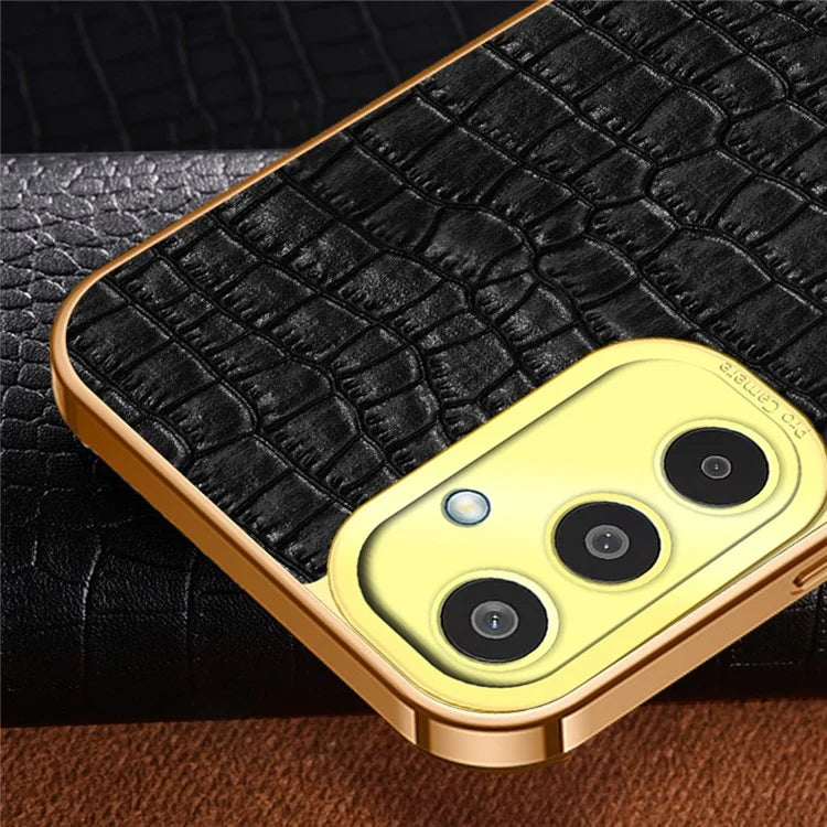 For Samsung Galaxy M35 5G Case Finger Ring Kickstand TPU+Leather 6D Electroplating Phone Cover