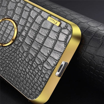 For Samsung Galaxy M35 5G Case Finger Ring Kickstand TPU+Leather 6D Electroplating Phone Cover