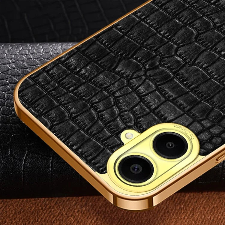 For Samsung Galaxy A06 Case Finger Ring Kickstand TPU+Leather 6D Electroplating Phone Cover