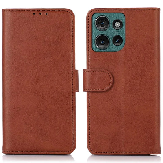 For Motorola Edge 50 5G Case Cowhide Texture Leather Wallet Phone Cover with Stand