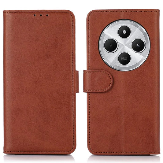 For Xiaomi Redmi 14C 4G Case Cowhide Texture Leather Wallet Phone Cover with Stand