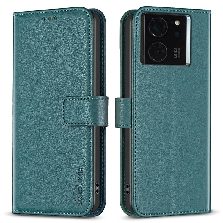 BINFEN COLOR BF17 For Xiaomi 14T Pro Case Wallet Folio Flip Leather Cover