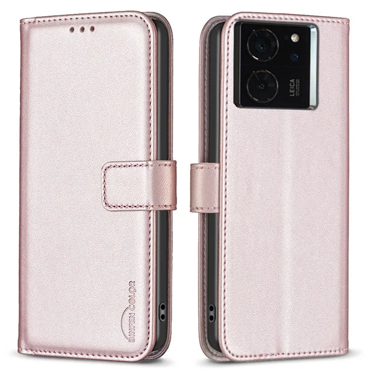 BINFEN COLOR BF17 For Xiaomi 14T Pro Case Wallet Folio Flip Leather Cover