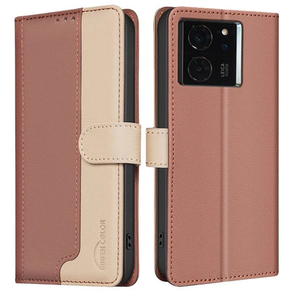 BINFEN COLOR BF33 Case for Xiaomi 14T Pro Leather Case Splicing Color RFID Blocking