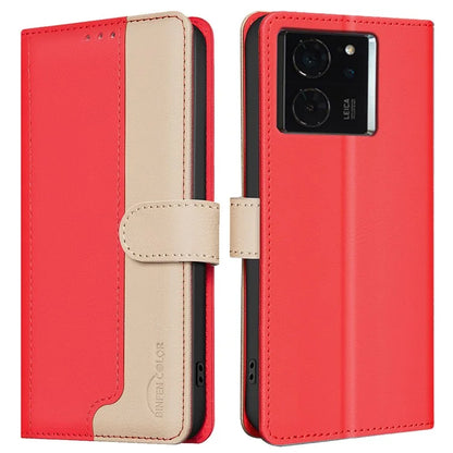 BINFEN COLOR BF33 Case for Xiaomi 14T Pro Leather Case Splicing Color RFID Blocking