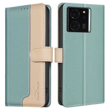 BINFEN COLOR BF33 Case for Xiaomi 14T Leather Case Splicing Color RFID Blocking