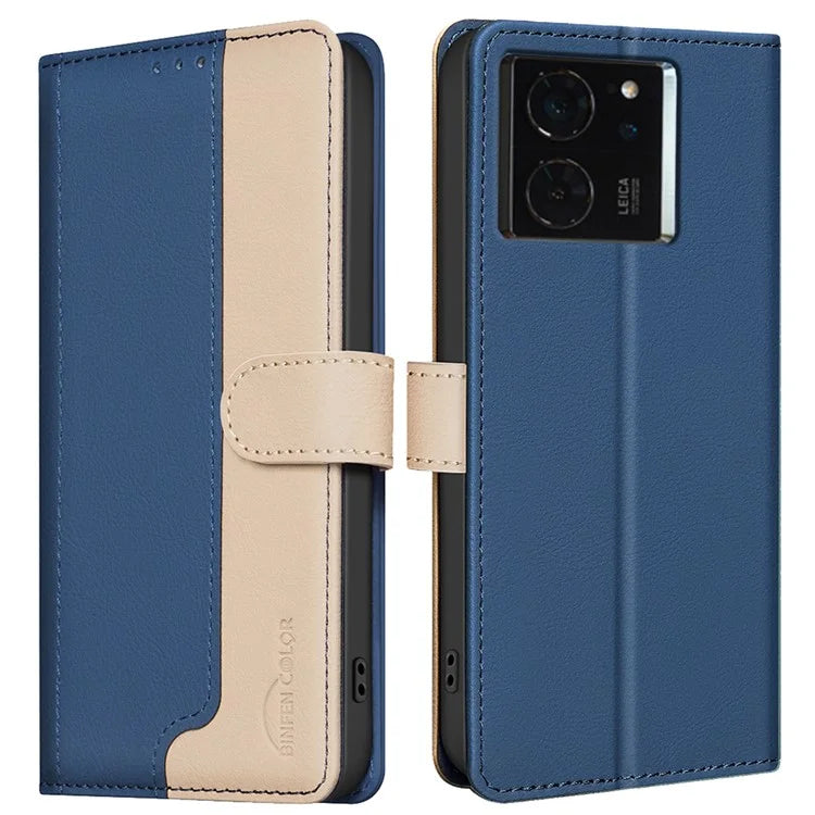 BINFEN COLOR BF33 Case for Xiaomi 14T Leather Case Splicing Color RFID Blocking