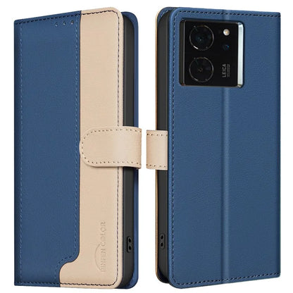 BINFEN COLOR BF33 Case for Xiaomi 14T Leather Case Splicing Color RFID Blocking