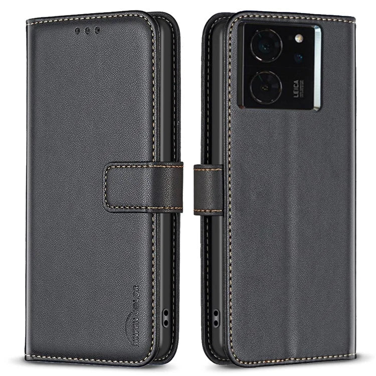 BINFEN COLOR BF17 For Xiaomi 14T Case Wallet Folio Flip Leather Phone Cover
