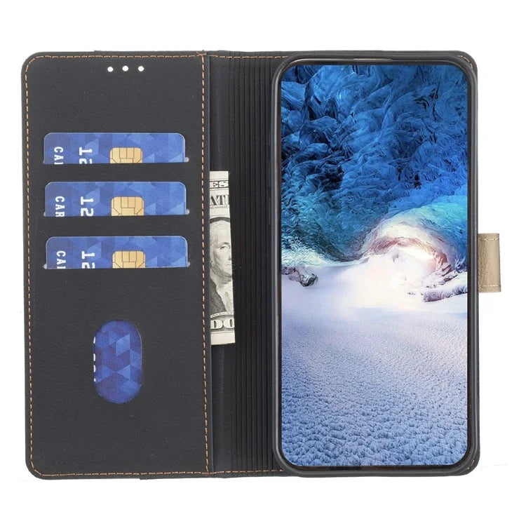 BINFEN COLOR BF33 Case for Realme Note 60 / C61 4G Leather Case Splicing Color RFID Blocking