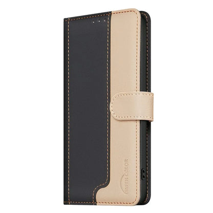 BINFEN COLOR BF33 Case for Realme Note 60 / C61 4G Leather Case Splicing Color RFID Blocking