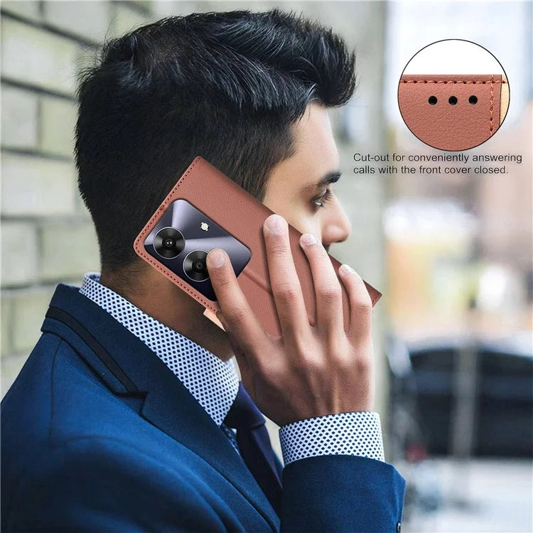 BINFEN COLOR BF33 Case for Realme Note 60 / C61 4G Leather Case Splicing Color RFID Blocking