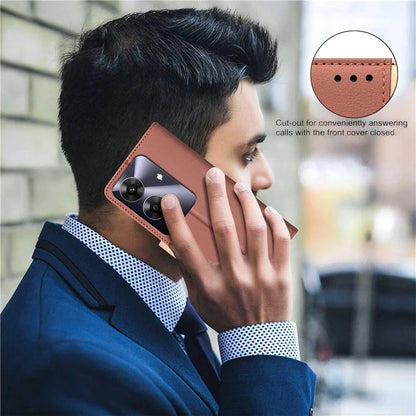 BINFEN COLOR BF33 Case for Realme Note 60 / C61 4G Leather Case Splicing Color RFID Blocking