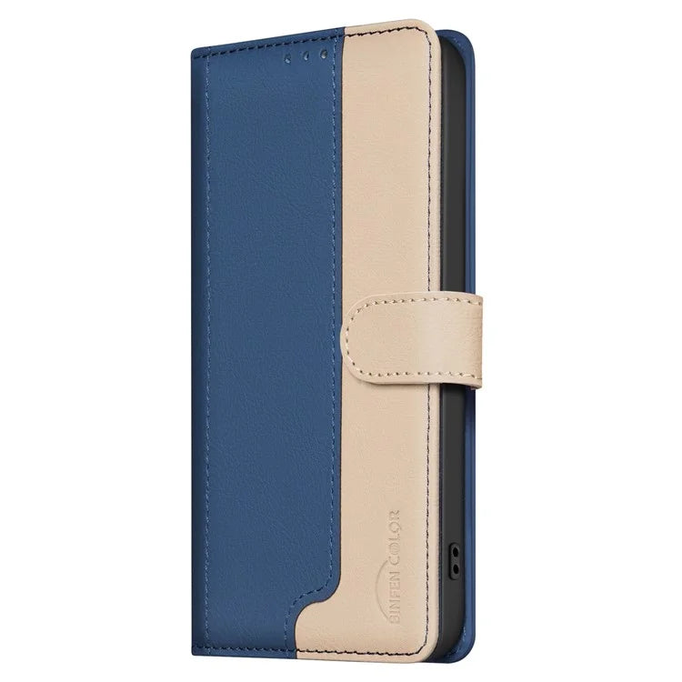 BINFEN COLOR BF33 Case for Realme Note 60 / C61 4G Leather Case Splicing Color RFID Blocking