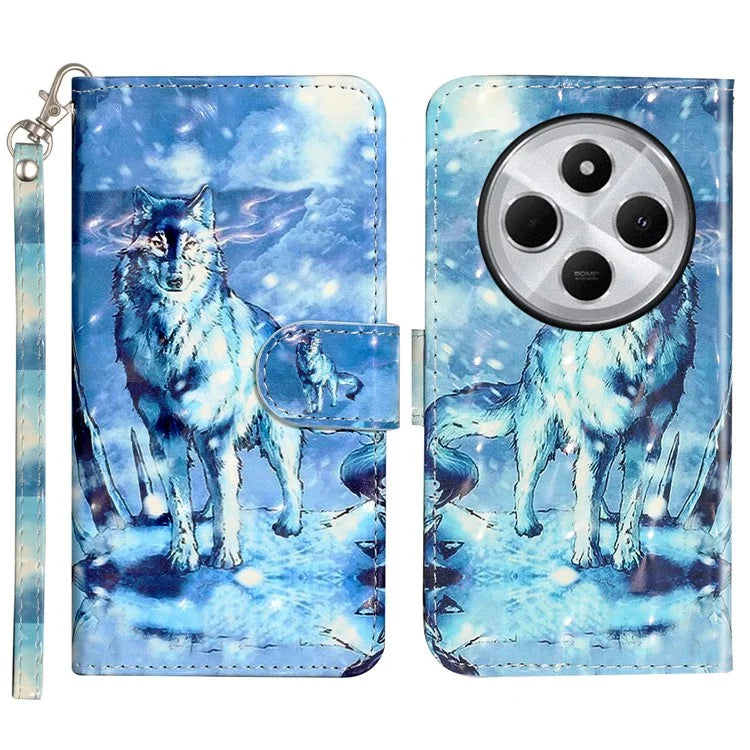 For Xiaomi Redmi 14C 4G Case 3D Pattern Printed Phone Leather Phone Cover