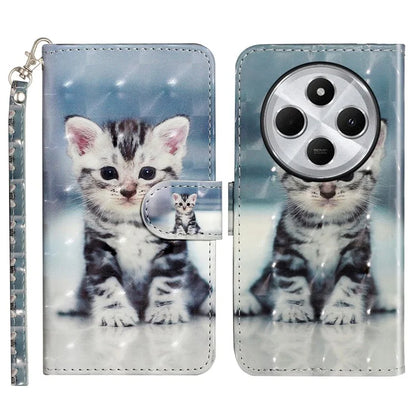 For Xiaomi Redmi 14C 4G Case 3D Pattern Printed Phone Leather Phone Cover