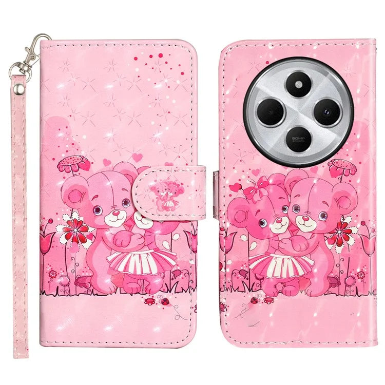For Xiaomi Redmi 14C 4G Case 3D Pattern Printed Phone Leather Phone Cover