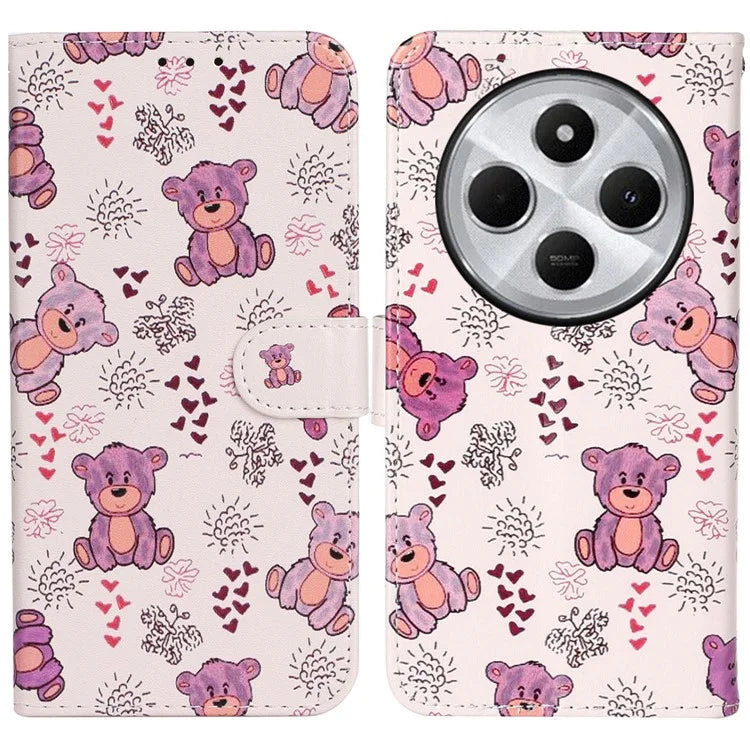 For Xiaomi Redmi 14C 4G Case Pattern Leather Wallet Phone Cover with Card Holder