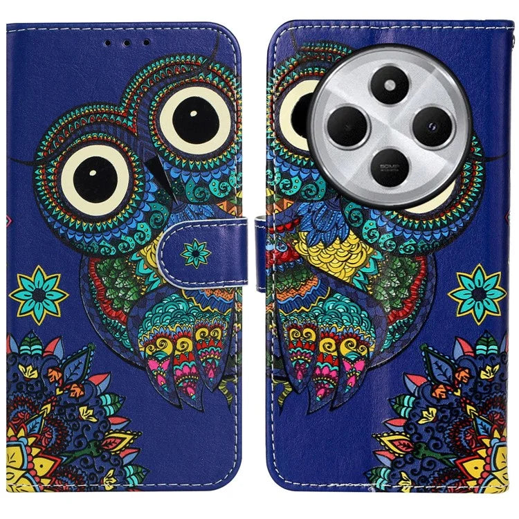 For Xiaomi Redmi 14C 4G Case Pattern Leather Wallet Phone Cover with Card Holder