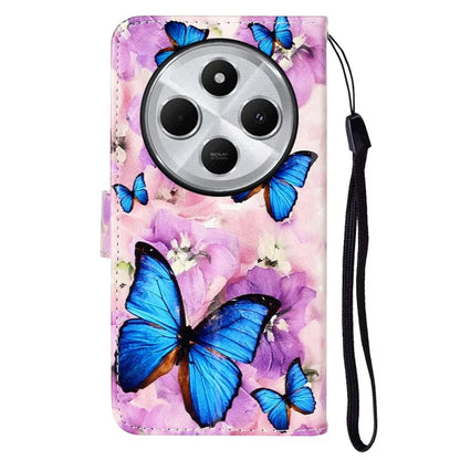 For Xiaomi Redmi 14C 4G Case Pattern Leather Wallet Phone Cover with Card Holder