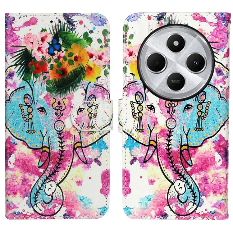 For Xiaomi Redmi 14C 4G Case Pattern Leather Wallet Phone Cover with Card Holder