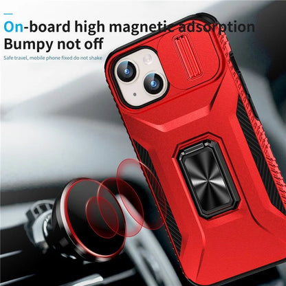 For iPhone 15 Case Camshield Kickstand TPU+PC Anti-Slip Phone Cover
