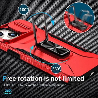 For iPhone 15 Case Camshield Kickstand TPU+PC Anti-Slip Phone Cover