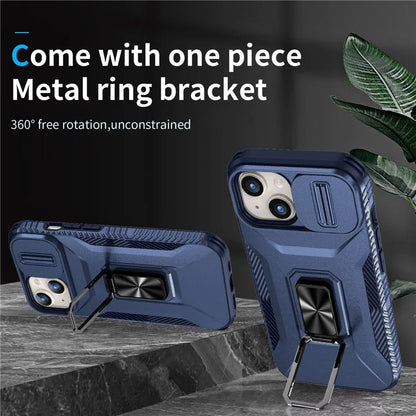 For iPhone 15 Case Camshield Kickstand TPU+PC Anti-Slip Phone Cover