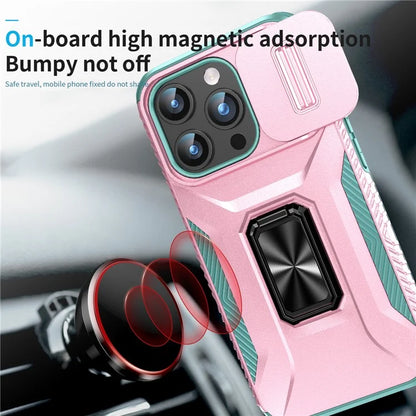 For iPhone 15 Pro Max Case Camshield Kickstand TPU+PC Anti-Slip Phone Cover